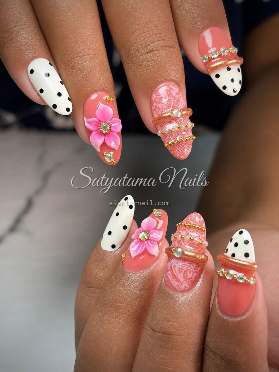 3D Flowers — nail art di Pematangsiantar oleh Satyatama Nails